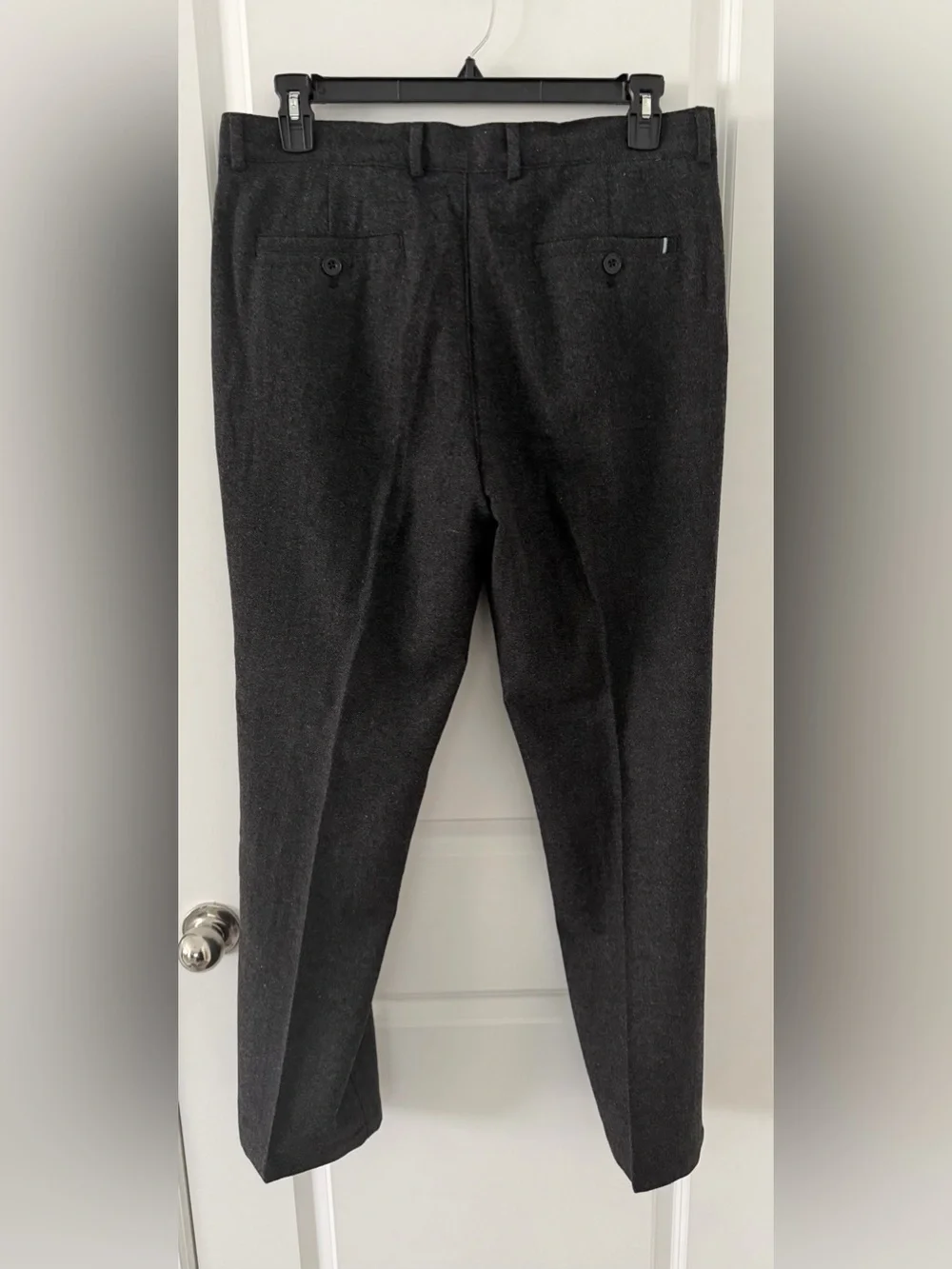 JF J.Ferrar Men's Charcoal Tweed Wool Blend Straight Dress Pants Size 34x32 NWT